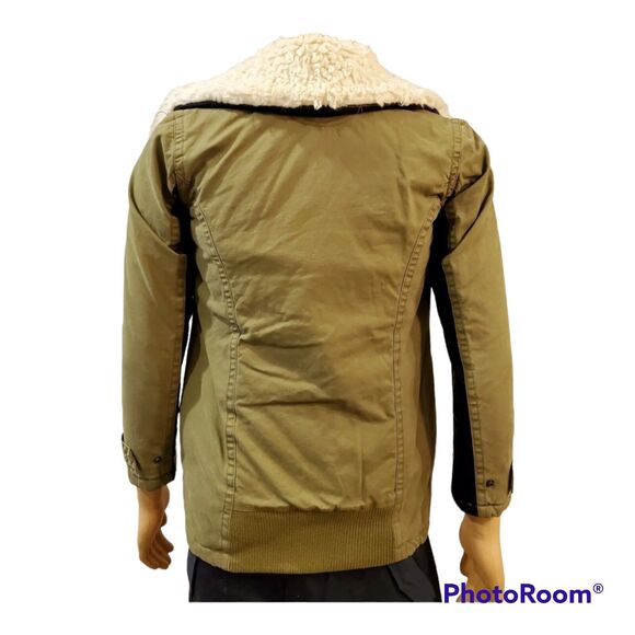 $195 Converse women's XS Olive green military faux fur trim NWT - Picture 2 of 4